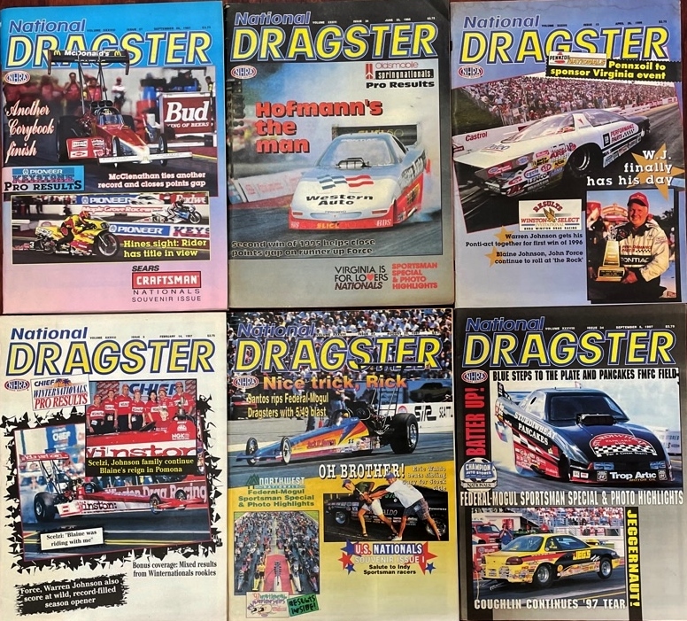 National Dragster 1995,1996,1997 ６冊まとめて　NHRA Drag Racing ドラッグレース　アメ車　ビンテージ　　洋書　古書