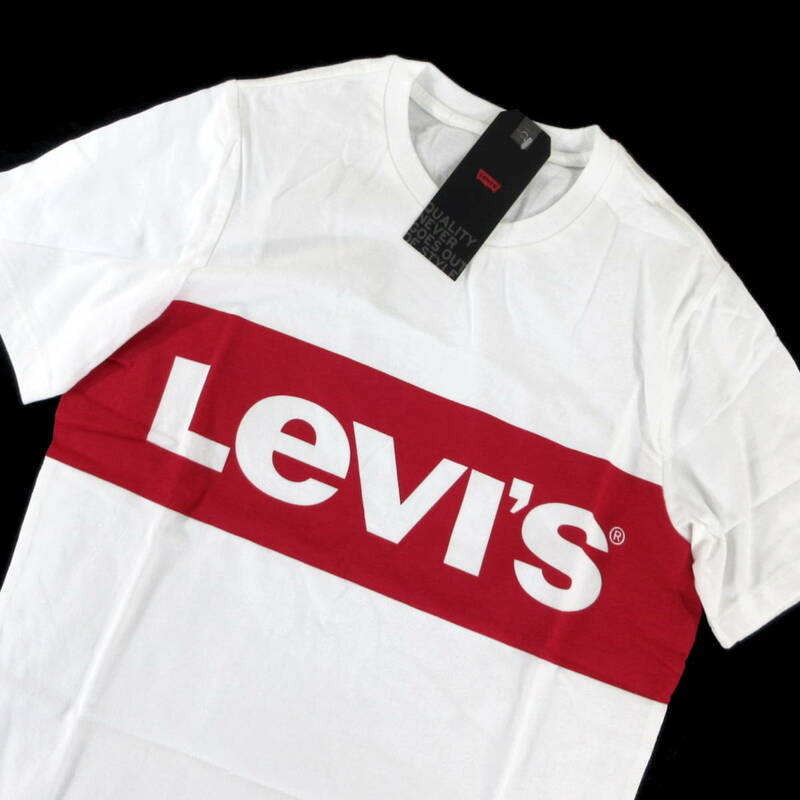 新品◆LEVI'S◆ビッグロゴ 半袖 Tシャツ LEVI'Sサイズ M JPN L ホワイト◆リーバイス◆J2605*