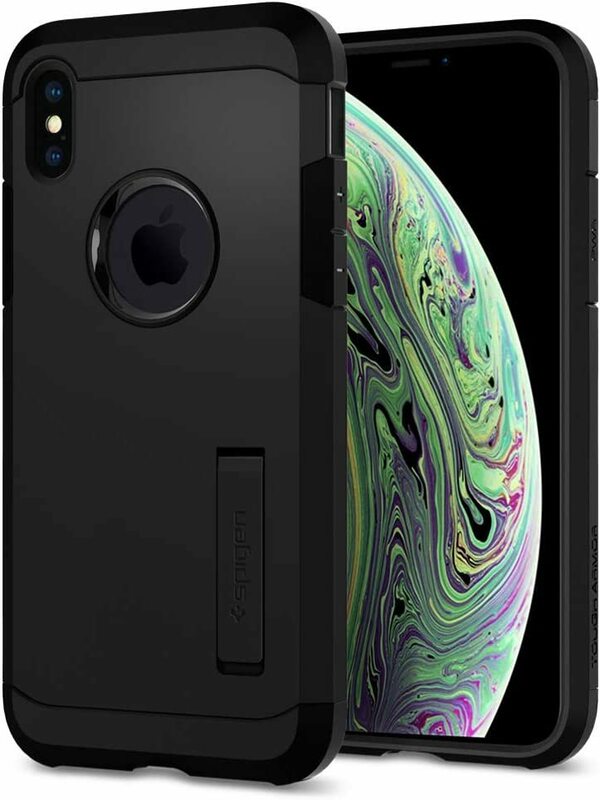 Spigen iPhone XS iPhone X スマホケース 耐衝撃 スタンド機能 ワイヤレス充電 レンズ保護 057CS22160 マット・ブラック