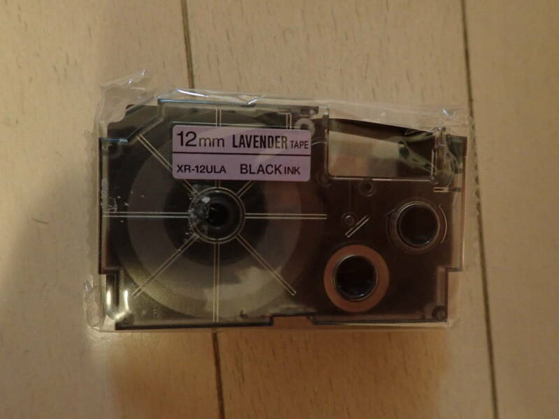 純正　CASIO　ネームランド　12ｍｍ　XR-12ULA　黒文字　ラベンダーテープ　新品外箱なし　送料120円