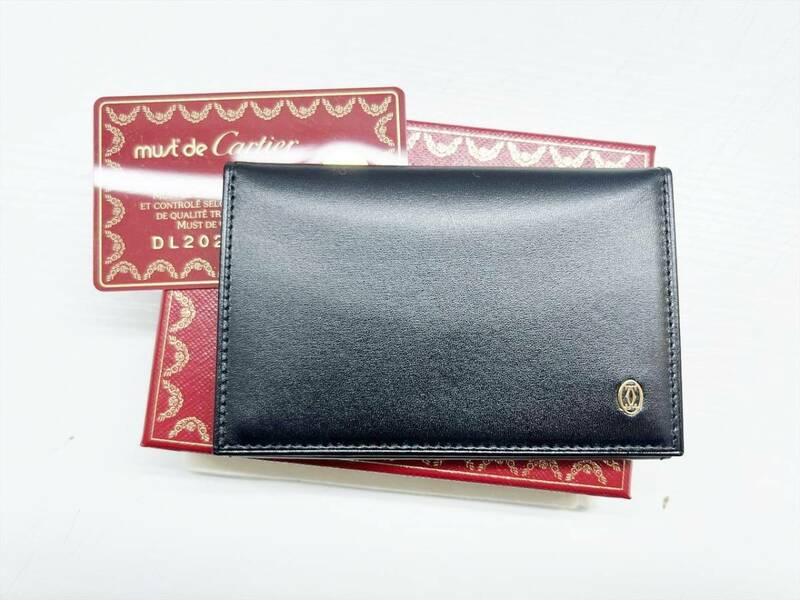 未使用保管　美品　Cartier　カルティエ　パシャ　カードケース　 名刺入れ　パスケース　黒　ゴールド　 L3000132