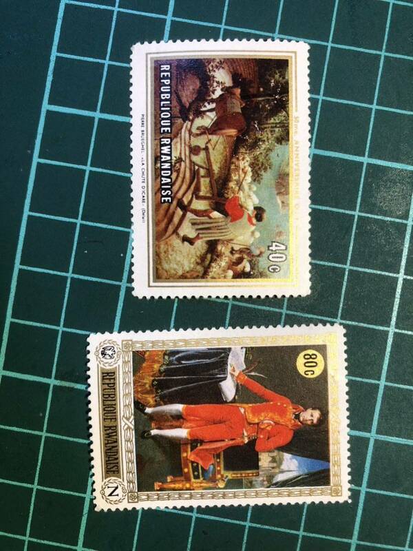 ルワンダー共和国の切手　2種 1969年ナポレオン
