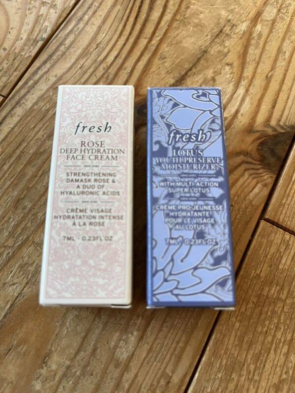 フレッシュ fresh Rose Deep Hydration Face Cream 7ml& Lotus Youth Preserve Moisturizer 7ml 美容 保湿 クリーム 旅行 お試し