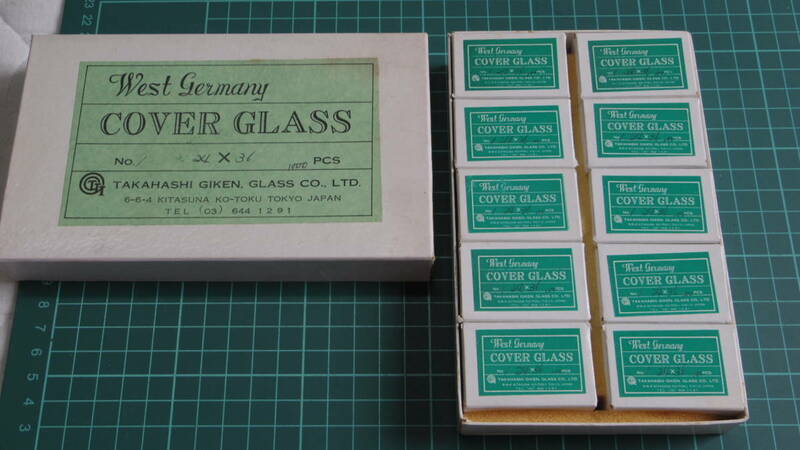 新品　カバーガラス　24×36ｍｍ　100枚入り　10セット　タカハシギケン製　まとめて　プレパラート　カバープレート　顕微鏡　