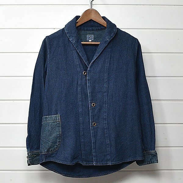 ゴーヘンプ コットンヘンプ ショールカラー シャツ ジャケット 0/XS インディゴ GOHEMP｜24a1506