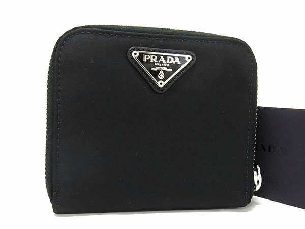 ■新品■未使用■ PRADA プラダ 1M0522 テスートナイロン 二つ折り 財布 ウォレット メンズ レディース ブラック系 AX0172