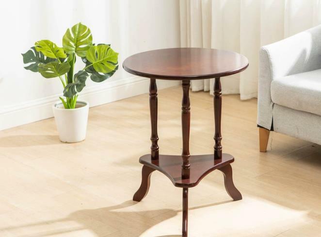 人気の新しいヨーロピアン★★★スタイル、無垢材の小さなコーヒーテーブル、丸い小さなテーブル、電話テーブル