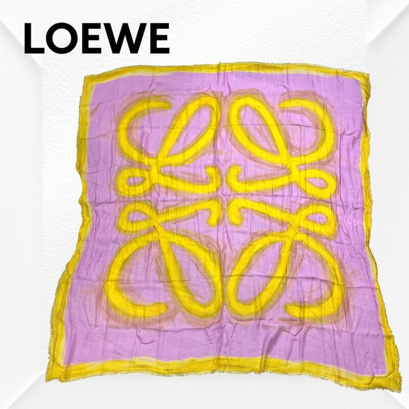 LOEWE ロエベ レーヨン カシミヤ アナグラム 大判ストール ショール