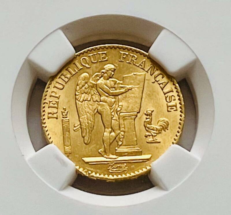 1875年 フランス 第三共和政 20フラン金貨 エンゼル NGC MS62