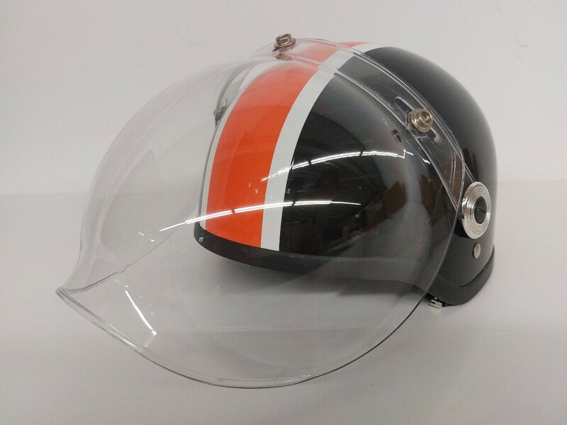 12021　リード工業 ジェットヘルメット BC-10 ブラック&オレンジ フリーサイズ（57～60cm未満）現状品