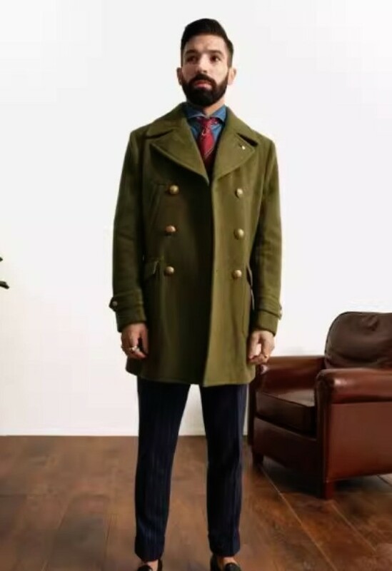 2023年新作紳士服イギリス製メンズミドル丈長袖ウールコート秋冬ウールコート