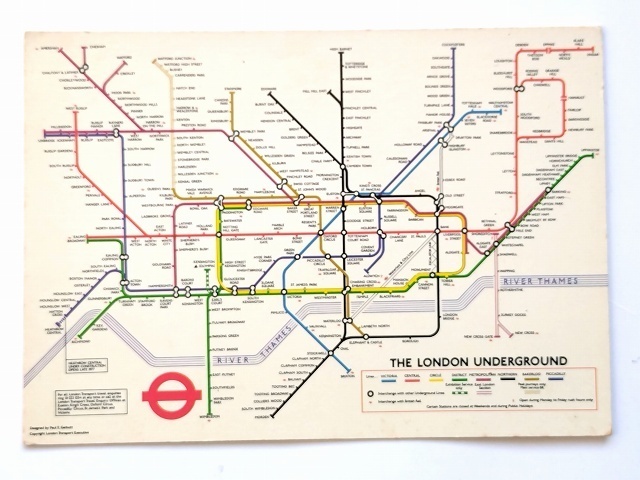 ポストカード ロンドン地下鉄路線図