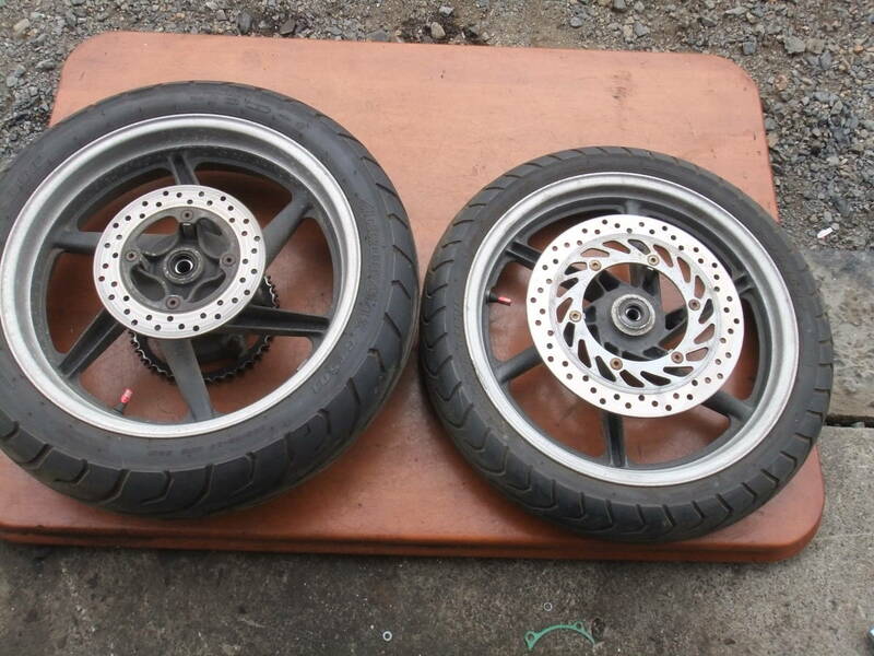 955S　ジェイド　MC23-1002***　前後ホイール　FRホイールSET　ローター　スプロケット　タイヤ　ホイール一式 同梱不可　JADE　ホンダ　CB