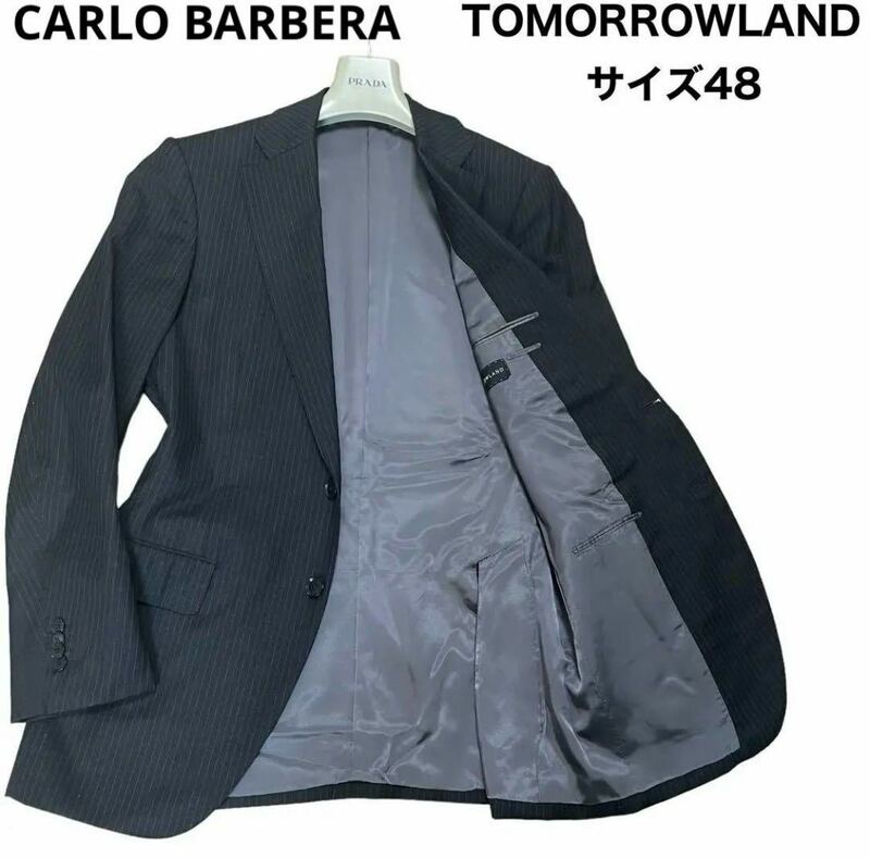 TOMORROWLAND トゥモローランド　CARLO BARBERA カルロバルベラ　テーラードジャケット　ブレザー　ストライプ　大きいサイズ48 段返り