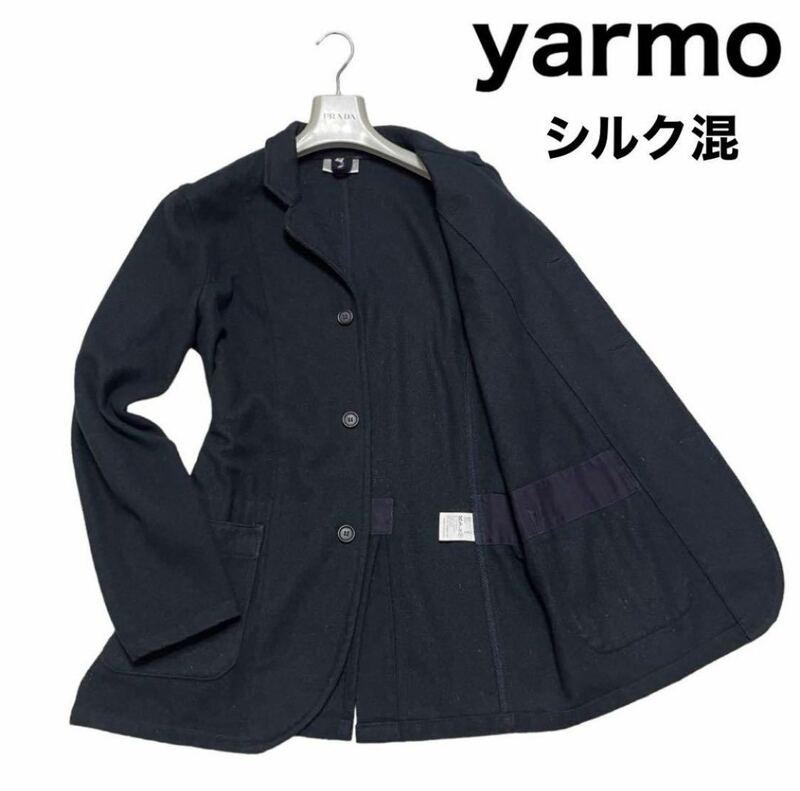 yarmo ヤーモ　ジャケットコート　チェスターコート　シルク混　イングランド製　英国製　Mサイズ相当 テーラードジャケット 