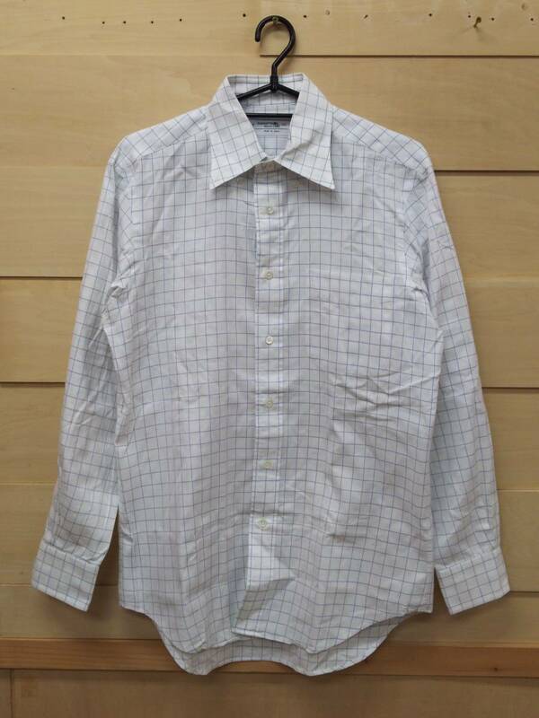 Maker`s Shirt 鎌倉　メイカーズシャツ カマクラ　ワイシャツ　白・青チェック柄　Lサイズ相当　メンズ　０１