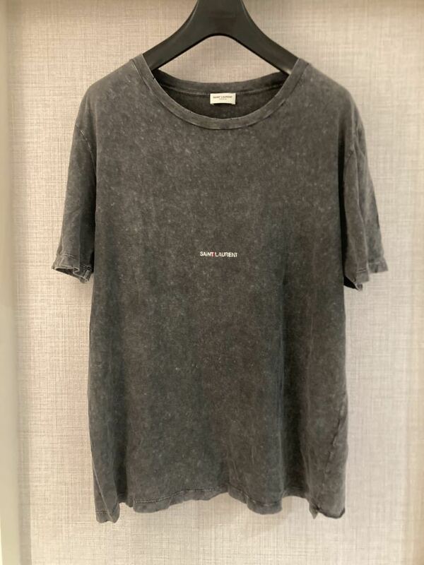 サンローラン SAINT LAURENT ケリングタグ付　ロゴTシャツ コットン100% ブラック メンズMサイズ