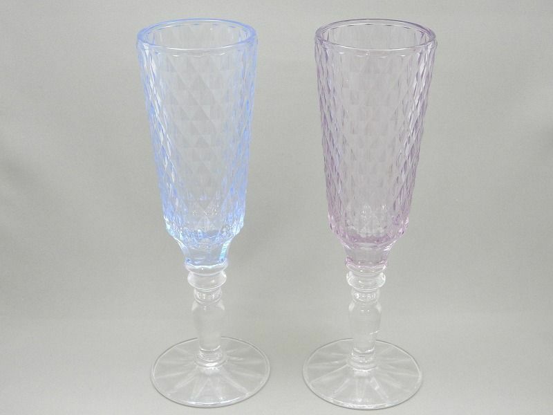 Villeroy＆Boch/ビレロイ＆ボッホ カラーガラス ペア シャンパングラス 2客セット ◯ 【5909y1】