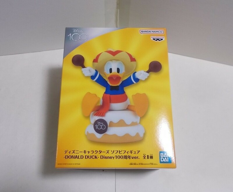 バンプレスト ディズニーキャラクターズ ソフビフィギュア -DONALD DUCK- Disney100周年ver. ドナルド