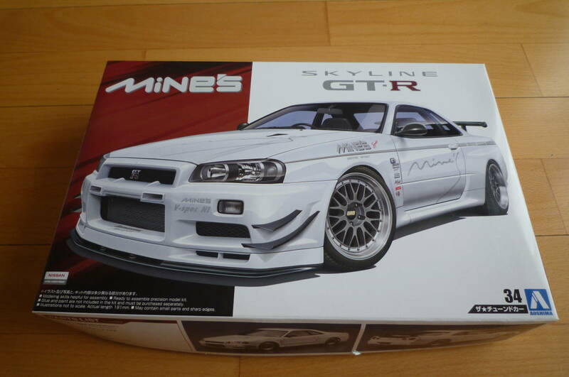 アオシマ　1/24　ニッサン　マインズ　BNR34　スカイライン　GT-R　`02　№ 34