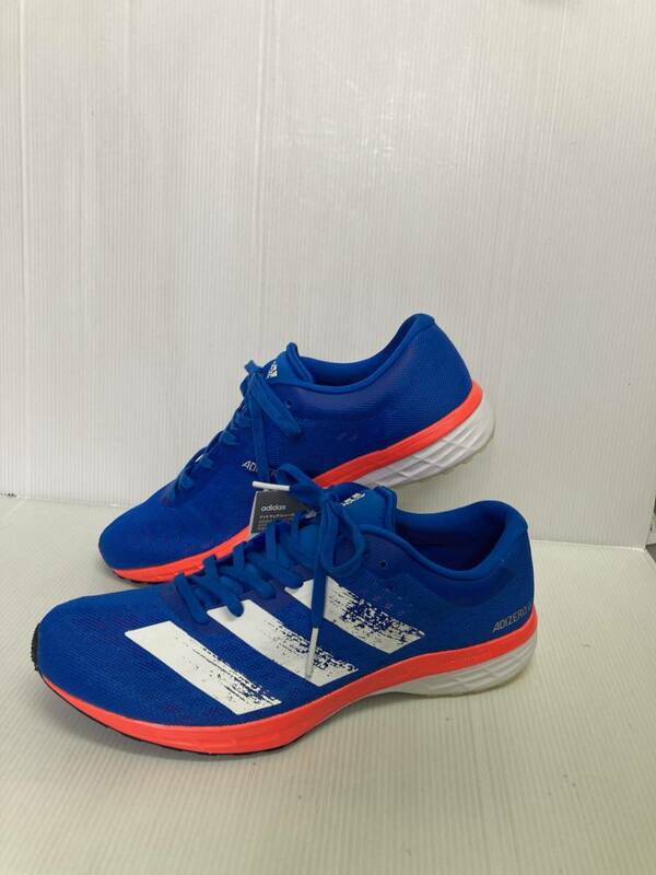 ●お買い得！adidas ランニングシューズ　adizero　RC2　EH3135　ブルー/ホワイト/オレンジ　27.0㎝　マラソン、軽い運動におすすめ！