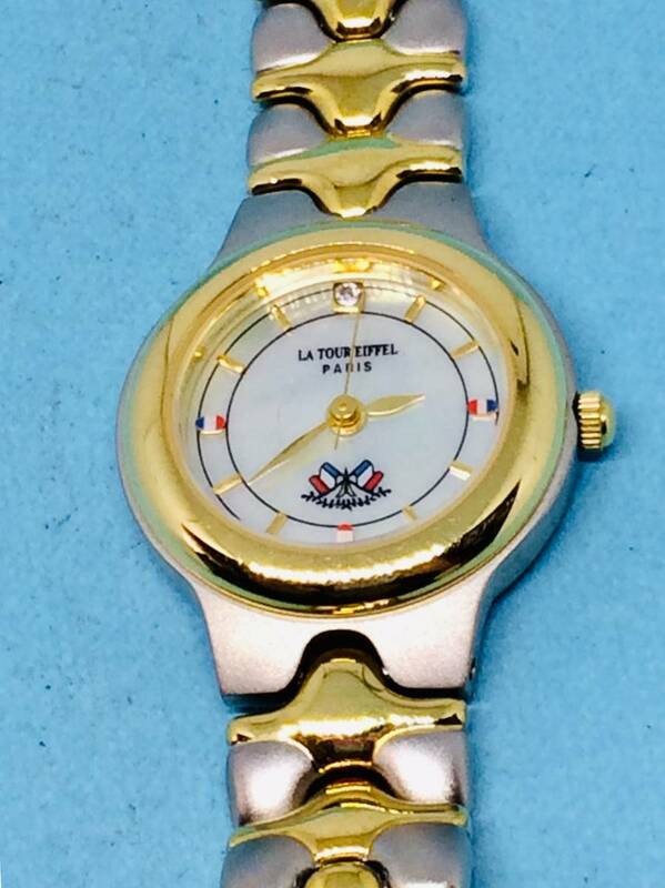 (C08)フランス(*'▽')ラ・ツールエッフエル・LA　THUR　EIFFEL（電池交換済み）S&G・レディス腕時計USED（送料全国一律185円）美品。