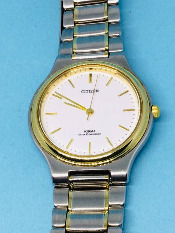 (C29)シックな時計(*'▽')シチズン・フォーマ（電池交換済み）S&Gコンビネーションメンズ腕時計USED（送料全国一律185円）素敵な時計です。