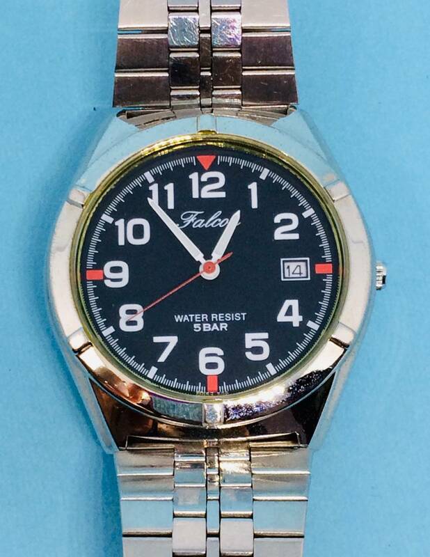 (C18)粋な時計(*'▽')シチズン・ファルコン・ディト（電池交換済み）ブラック・メンズ腕時計USED（送料全国一律185円）素敵な時計です。