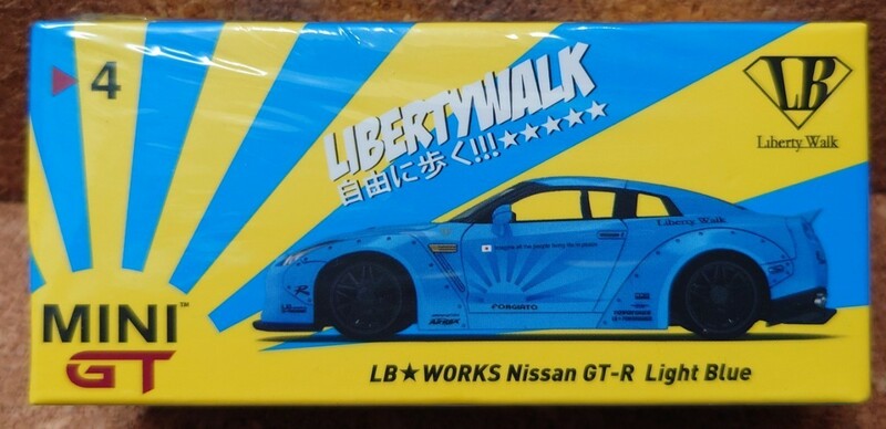 MINI GT 1/64 LB WORKS Nissan GT-R リバティウォーク ダックテール ライトブルー 　ミニ GT