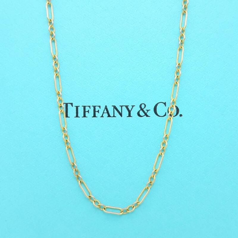 未使用 Tiffany&Co. ティファニー イエロー ゴールド エリプス リンク ネックレス 750 K18 41cm RR10