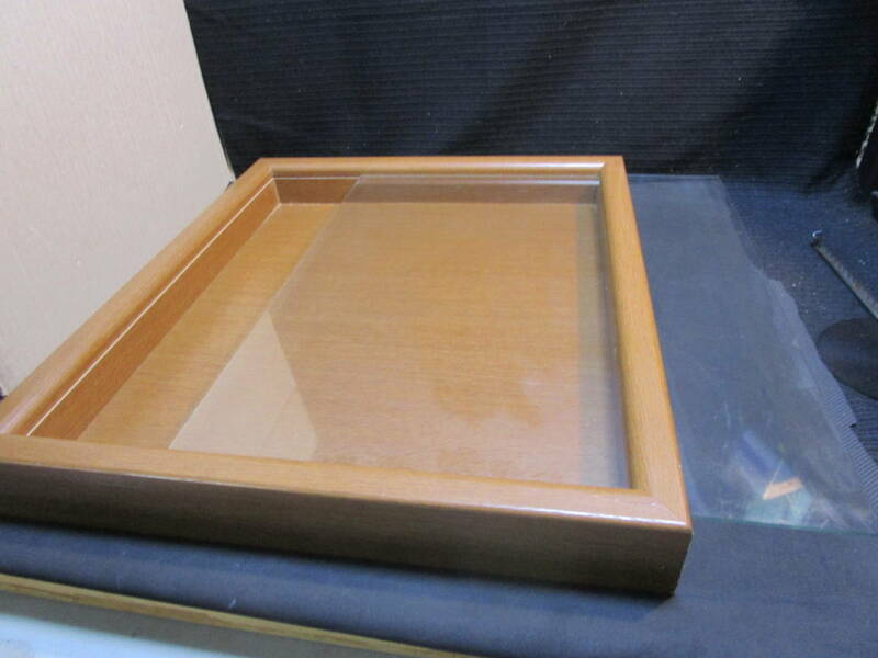 O～140.45～木枠 ガラス蓋式 小物入れ ジュエリー小物飾りテーブル式