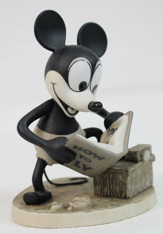 □現状品□ How To Fly Mickey Mouse Plane Crazy ミッキーマウス プレーン・クレイジー 陶器製 Disney WDCC （2831005)