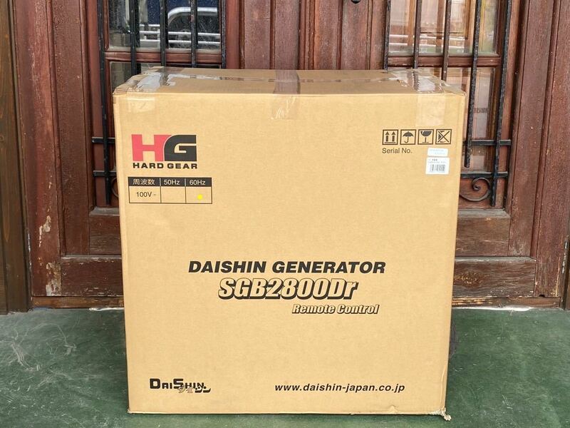 BDC92b 未使用品 DAISHIN ダイシン リモコン操作機能付 発電機 SGB2800Dr セル付き AVR発電機 単装100V 大型タイヤ オープンフレーム 60Hz