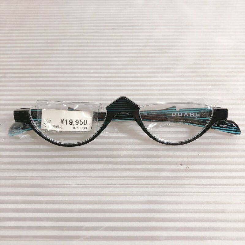 新品・未使用品◆DUAREX/デュアレックス 老眼鏡 2.0 みどり/グリーン すじ 日本製 定価19000円◆A3