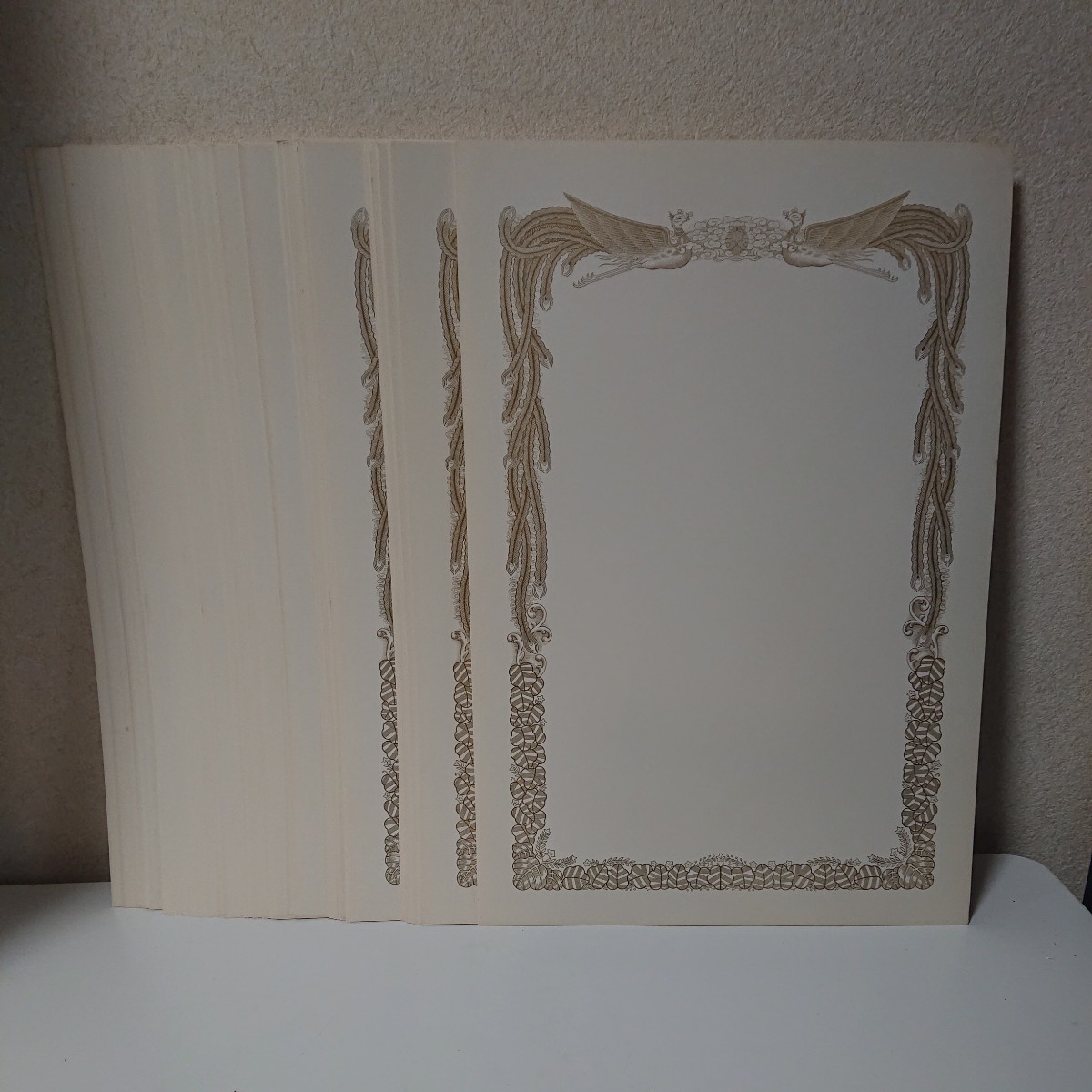 訳あり　賞状用紙　計50枚以上　縦型　印刷対応　ハート賞状用紙　S213　【E-12607】子供会　発表会　お祝い　子供　プレゼント