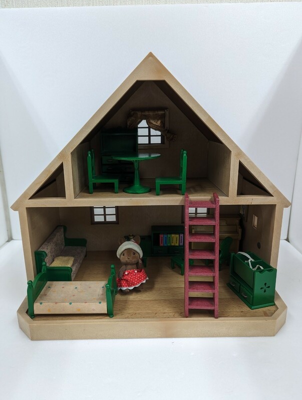 【中古】シルバニアファミリー セット Sylvanian Familiesハ-01 ハウス 初代シルバニアハウス 初期1985年 他 まとめて おもちゃ
