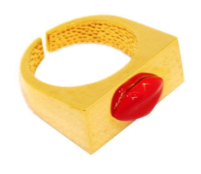 【NADINE S/ナディーン エス】イタリア製　ゴールド　リング サイズ：12号　アクセサリー　唇　指輪