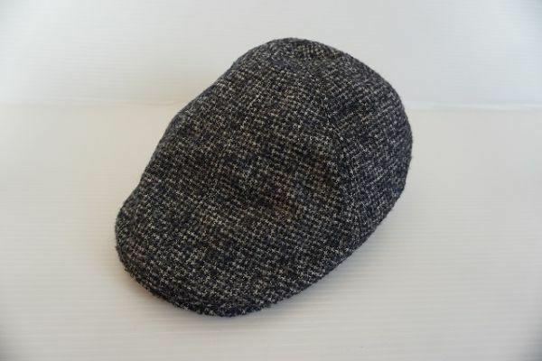 【即決】PAPAS PLUS パパス プラス ハンチング 帽子 ウール アルパカ ネイビーグレー系 日本製 【812033】