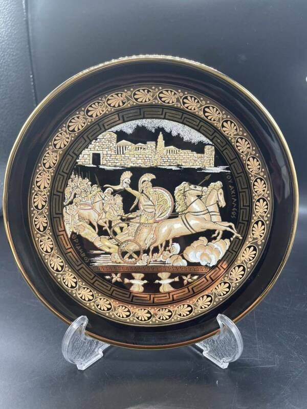 16547☆ギリシャ　絵皿　飾り皿 壁掛け　インテリア