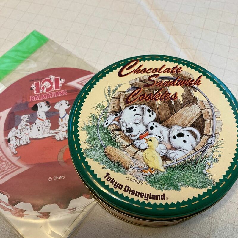 101ぴきわんちゃん 空き缶 東京ディズニーランド 土産 TDL レターセット 送料無料 旧ロゴ 空缶　レトロ