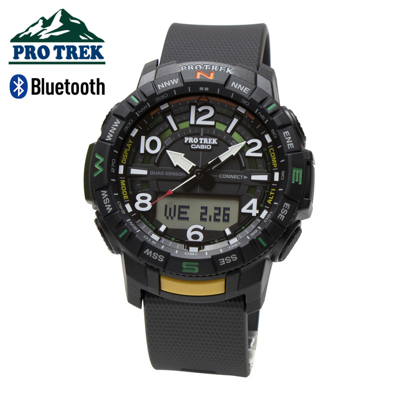 CASIO カシオ PROTREK プロトレック スマートウォッチ Bluetooth PRT-B50-1 アウトドア 登山 腕時計 ブラック GPS マップ連動 消費カロリー