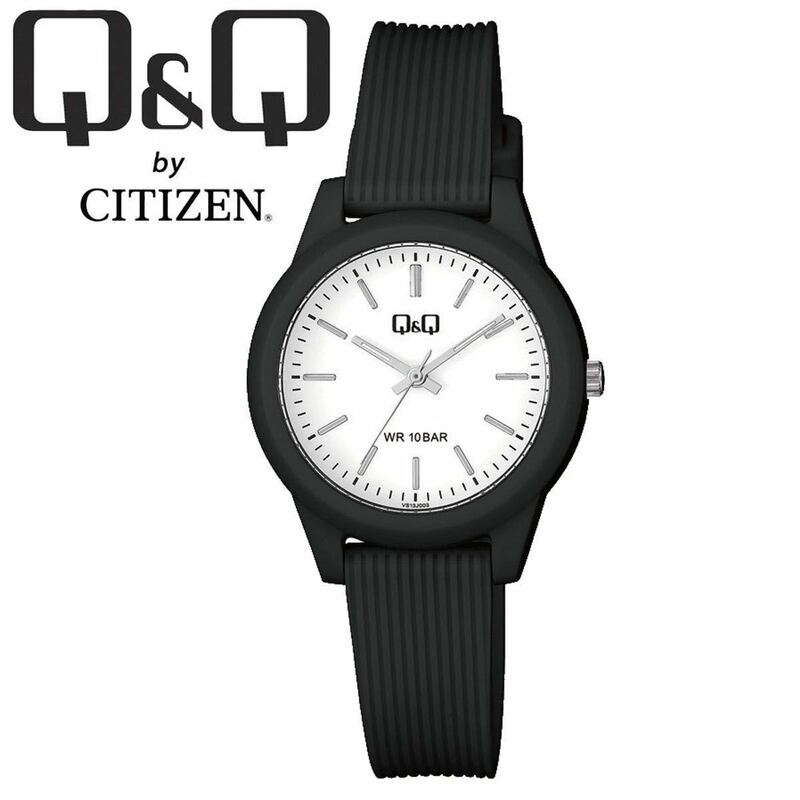 CITIZEN Q&Q シチズン 腕時計 VS13J003Y ブラック ホワイト アナログ チープシチズン レディース キッズ 女性 子供 防水 国産ムーブメント