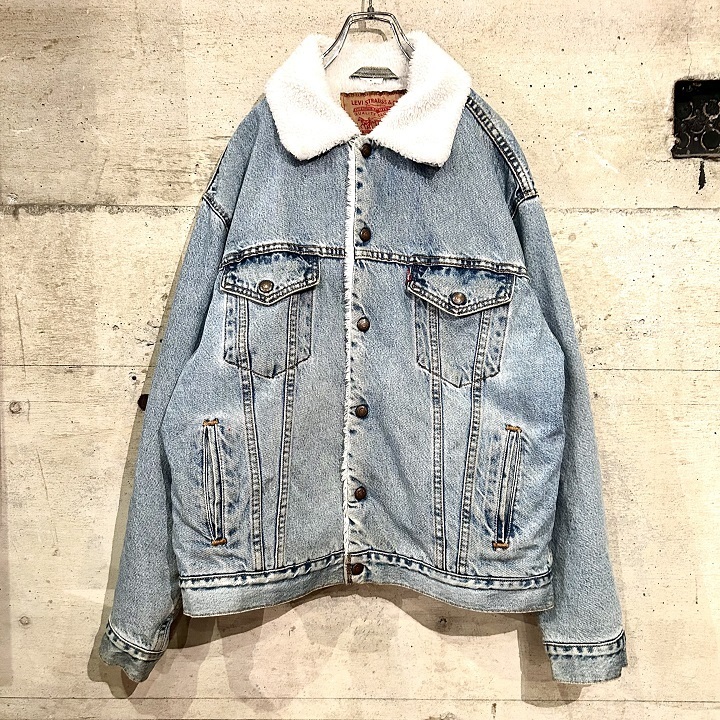 29273 ビンテージ 90s USA製 LEVI'S リーバイス 70609 デニム ボア ジャケット Gジャン