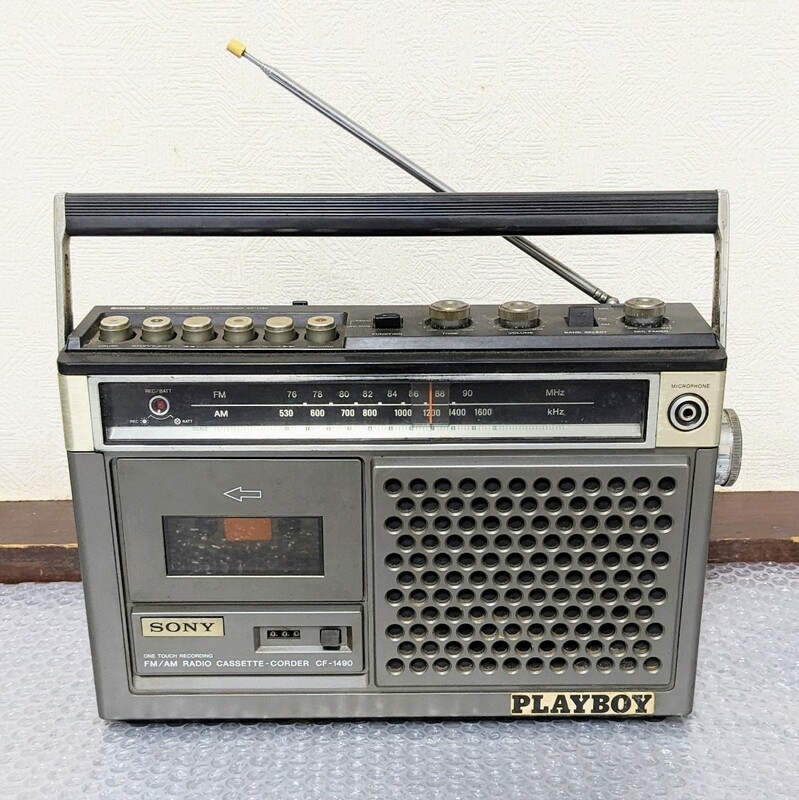 当時物　SONY CF-1490 ソニーラジカセ　FM/AM ラジオ　カセット　コーダー　CF-1490　動作未チェック　ジャンク扱い現状品