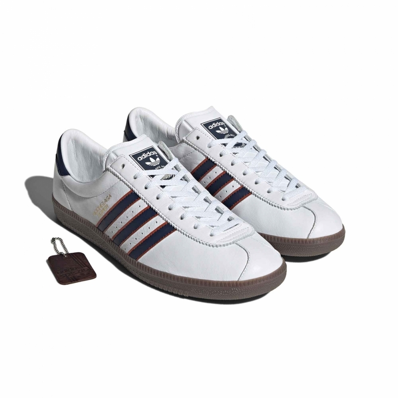 アディダス オリジナルス 28.5cm オシュラガ スペツィアル ホワイト ネイビー 税込定価17600円 ADIDAS ORIGINALS HOCHELAGA SPZL 天然皮革