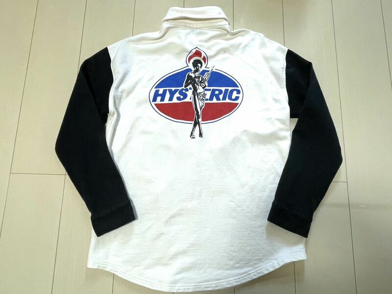 80s 90s 初期 HYSTERIC GLAMOUR ヒステリックグラマー ロゴガール バックプリント 長袖シャツ 入手困難 希少 切り替えシャツ NO.31987