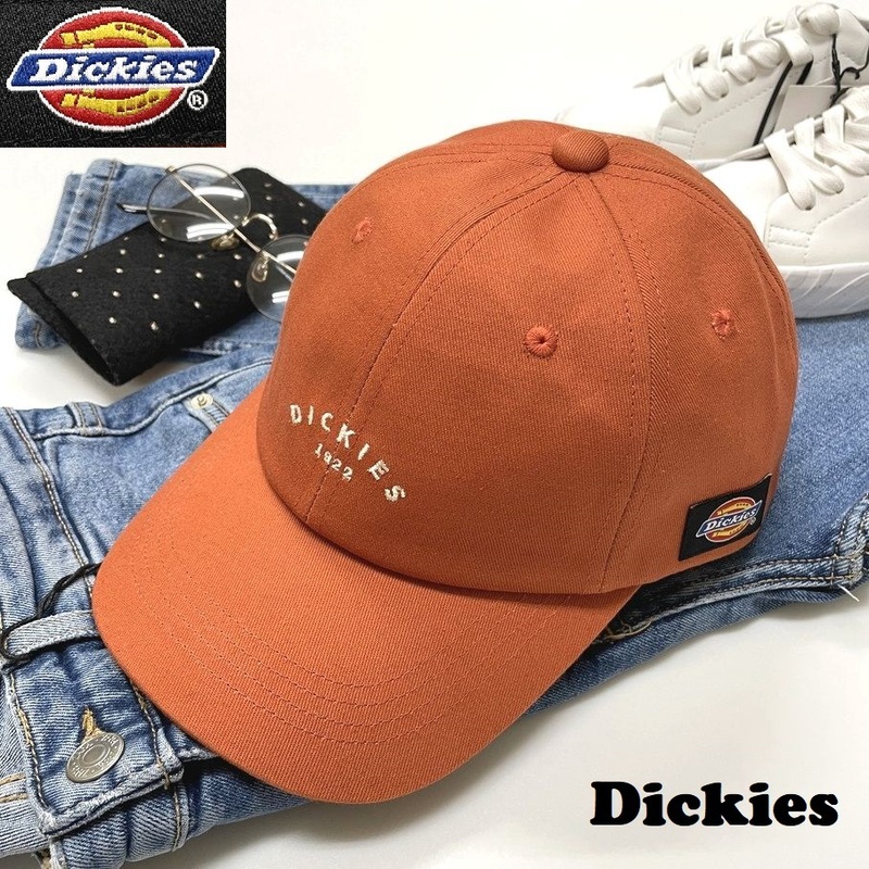 未使用品 Dickies オレンジ ツイルキャップ アメカジ メンズ レディース カジュアルアウトドアキャンプバイクゴルフ ロゴ刺繍 ディッキーズ