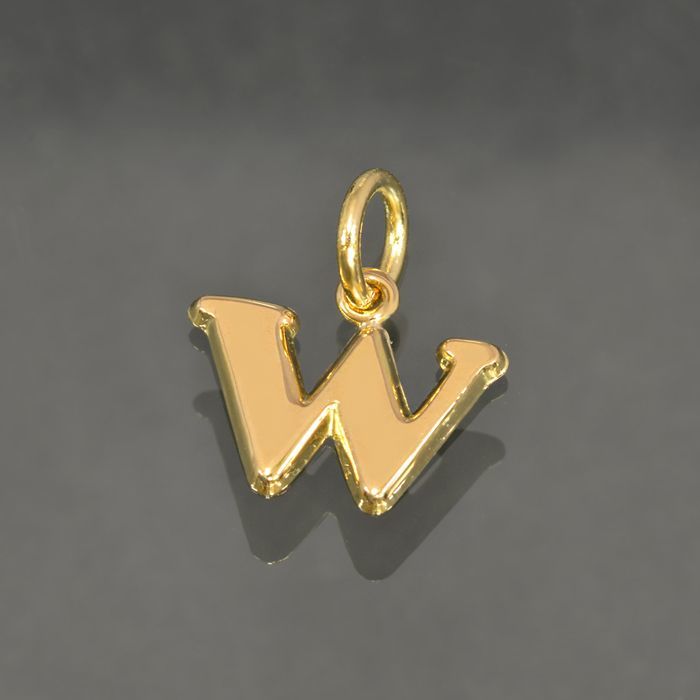 ペンダントトップ 18金 イエローゴールド W イニシャルのペンダント Sサイズ ペンダントヘッドのみ｜K18YG 18k 貴金属 レディース メンズ拍卖