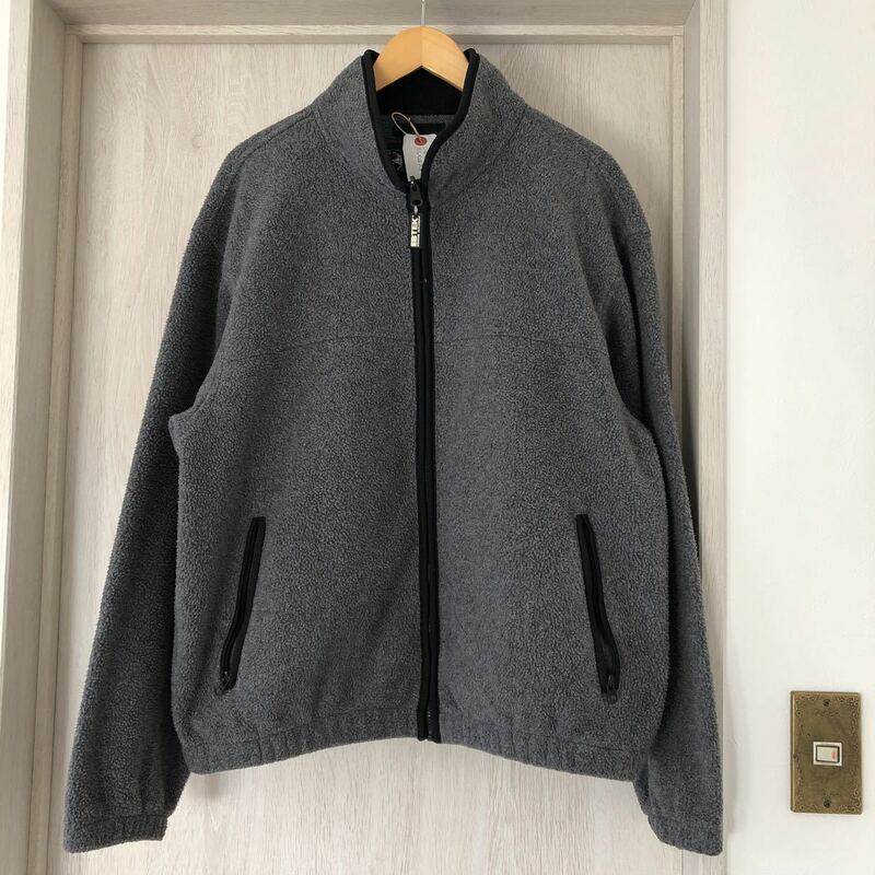 (k) 90s 90年代 Eddie Bauer エディーバウアー EBTEk USA製 サイズL グレー フリース ジャケット アウトドア 