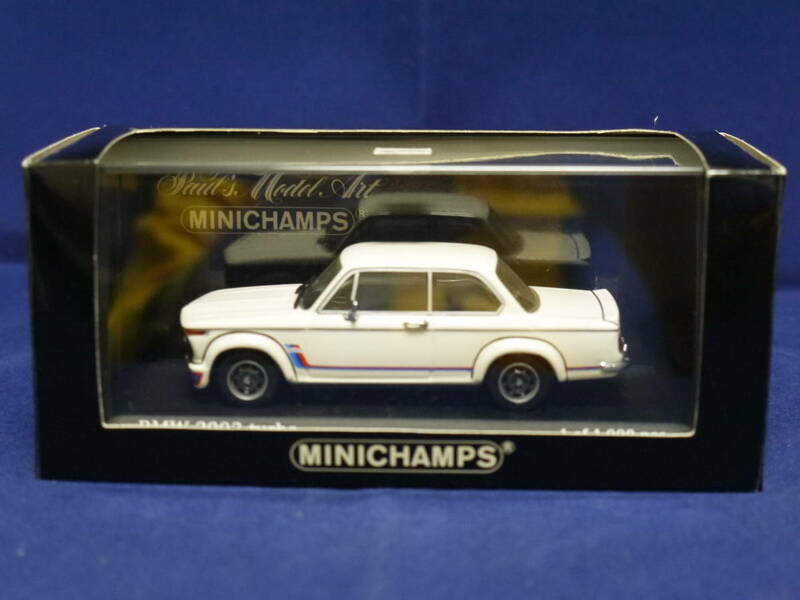 ☆1/43・MINICHAMPS〃BMW 2002 Turbo・1973-74・Cream/マルニターボ・430-022200〃KKK製ターボチャージャー・プロテクトケース付き★